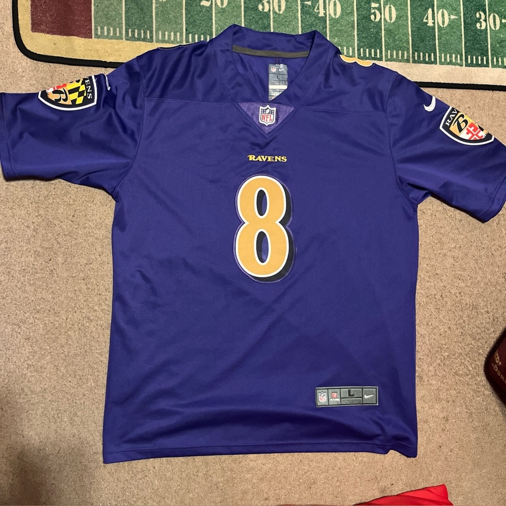 Purple Nike Baltimore Ravens Jersey Lamar Jackson #8